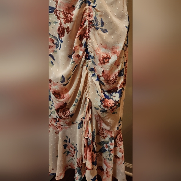 Eliza J Pink Floral Wrap Dress Sz 14 - Picture 5 of 10